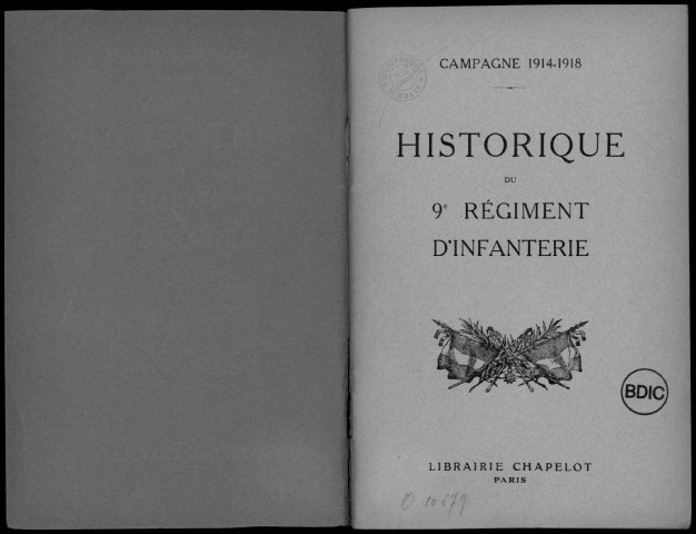 Historique du 9ème régiment d'infanterie