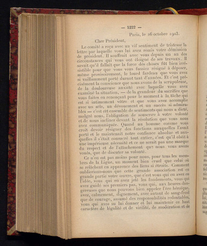 Novembre 1903 - Bulletin officiel de la Ligue des Droits de l'Homme