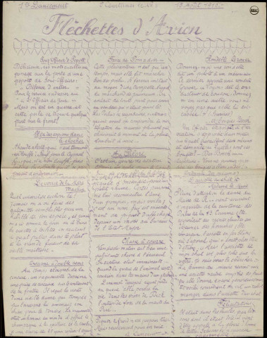 Poilu-grognard (1915 : n°1-12), Sous-Titre : Journal du Front, Autre titre : Les Fléchettes d'avionLe sectaire postal