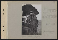 Villeneuve-sur-Verberie. Camp d'aviation : groupe des cigognes. Pilote américain Baylies