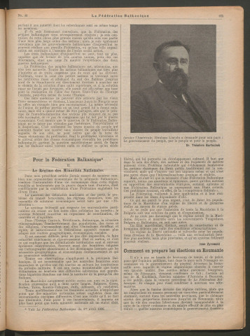 Mai 1926 - La Fédération balkanique