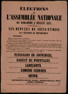 Elections à l'Assemblée nationale du 2 juillet 1871 : Candidats dont les noms suivent