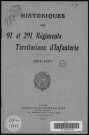 Historique du 91ème régiment territorial d'infanterie. Historique du 291ème régiment territorial d'infanterie