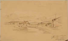 (Vue prise de Dieppe-en-Woëvre, au fond les hauts de Meuse et la trouée de Vaux, village, objectif de l'attaque allemande de février 1916). Dieppe-en-Woëvre, novembre 1915