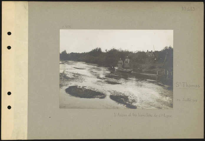 Saint-Thomas (près). L'Aisne et les tranchées de première ligne