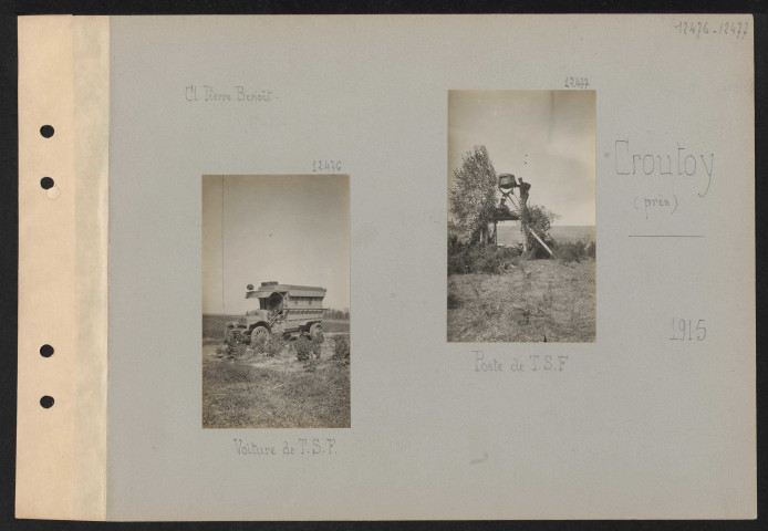 Croutoy (près). Poste de TSF