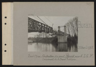 Boran. Sur l'Oise : construction d'un pont Pigeaud pour ALGP : lancement de la travée médiane