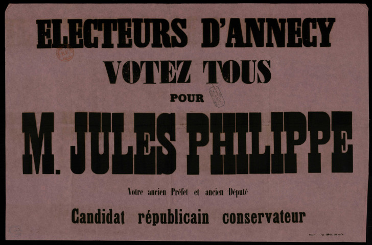 Electeurs d'Annecy : votez tous pour M. Jules Philippe