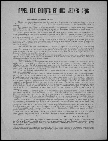 Associations, congrès, Fédération des anciens combattants. 1916-1939