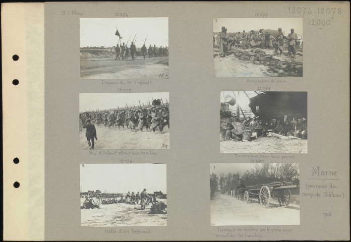 Marne (environs du Camp de Châlons). Régiment d'infanterie allant aux tranchées
