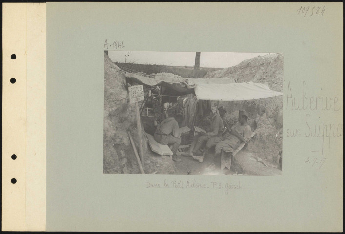 Aubérive-sur-Suippes. Dans le Petit Aubérive. PS Gosset