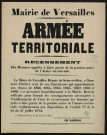 Armée territoriale : Recensement des Hommes de l'Armée territoriale