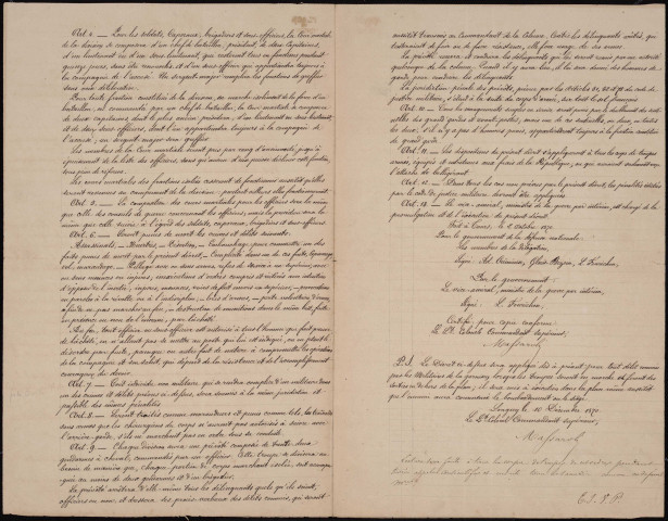 État de siège No 65 : Ordre