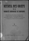 Recueil des griefs de la minorité hongroise de Roumanie. Sous-Titre : dérivant de la violation du traité conclu à Paris le 9 déc. 1919 ...