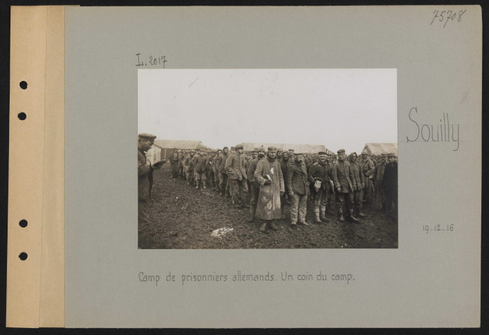 Souilly. Camp de prisonniers allemands. Un coin du camp