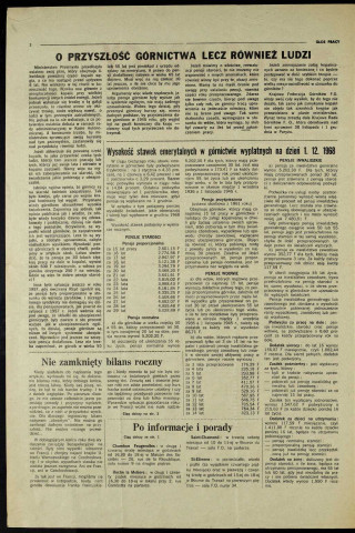 Glos Pracy (1969; n°1- n°12)  Sous-Titre : Miesiecznik robotnikow polskich zrzeszonych w C. G. T. Force Ouvrière.  Autre titre : "La Voix du Travail". Journal polonais de la C. G. T. Force Ouvrière