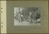 Lac d'Alfeld (Près Sewen). Construction de la route d'Alfeld au Ballon d'Alsace. Soldats lavant du sable
