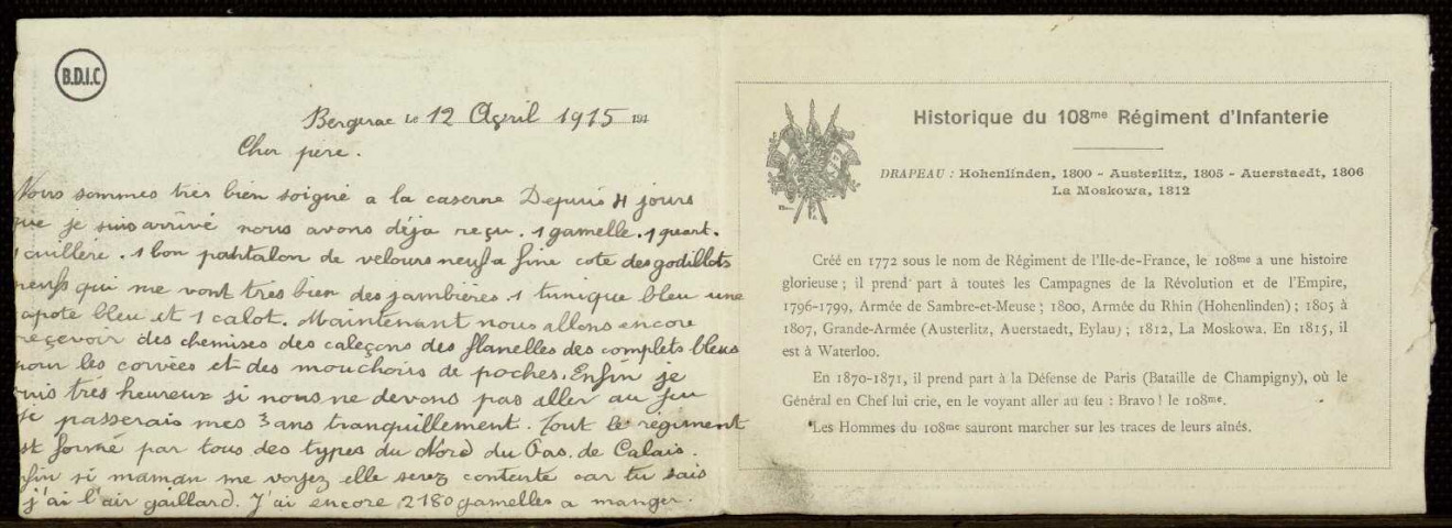 Lille (59), École Recamier : envoi de lettres de soldats en campagne ou de prisonniers de guerre