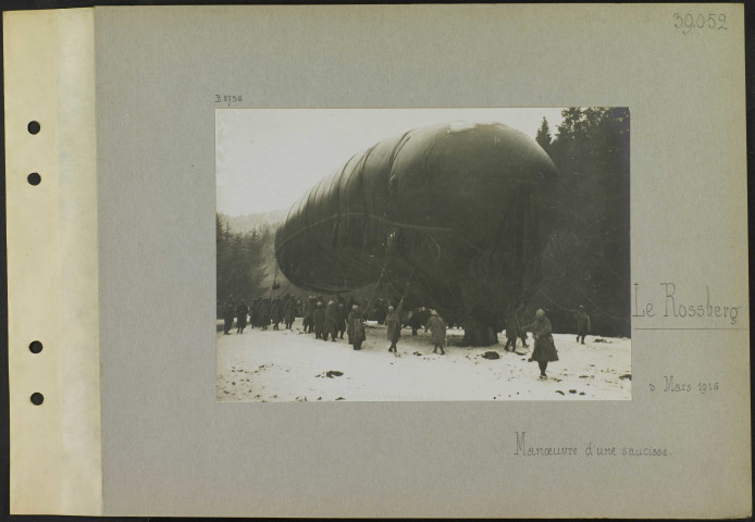 Le Rossberg. Manœuvre d'une saucisse
