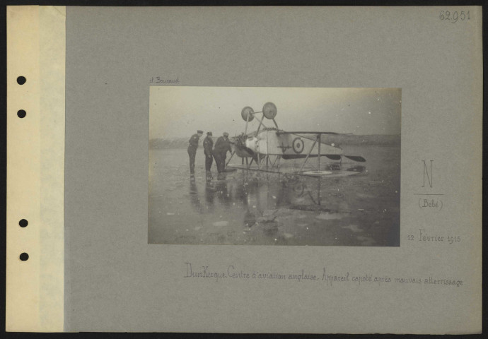 Lemmes (Meuse). N (bébé) capoté à l'atterrissage. Camp d'aviation