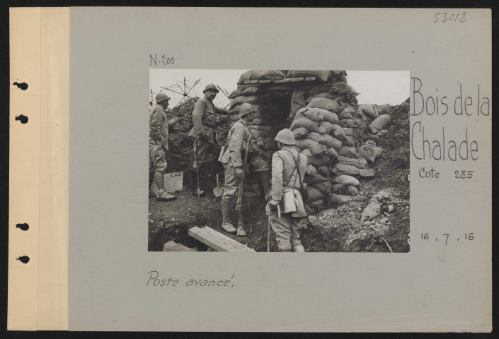 Bois de La Chalade, Cote 285. Poste avancé