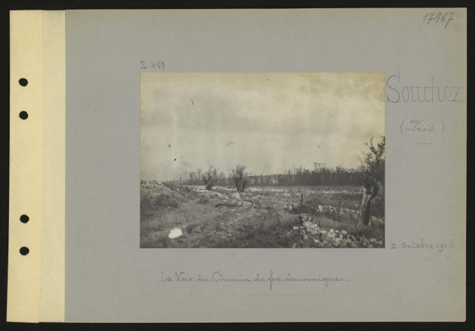 Souchez (près). La voie du chemin de fer économique