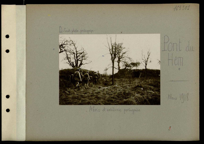 Pont du Hem. Abris d'artillerie portugaise