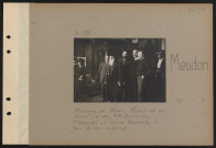 Meudon. Mariage de Rodin. Rodin et ses amis (à droite, MM. Dalimier, Clémentel et Léonce Bénédite, le jour de son mariage)