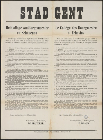 1916 &amp; gemeentetaksen = 1916 &amp; perception des taxes communales