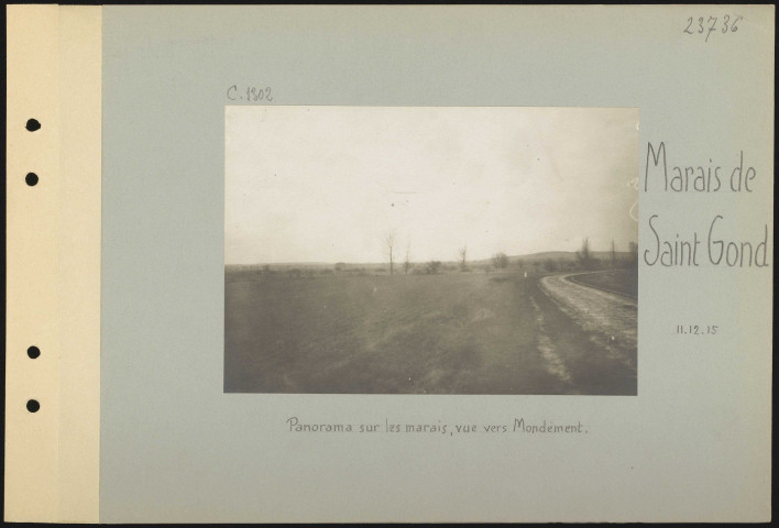 Marais de Saint-Gond. Panorama sur les Marais, vue vers Mondement
