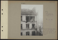 Paris. Bombardement par canon dit Bertha, le 30-3-18 à 12h57. Rue de Malte numéro 15. Point de chute de l'obus