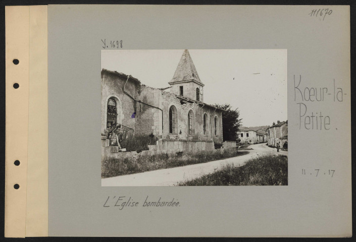 Koeur-la-Petite. L'église bombardée