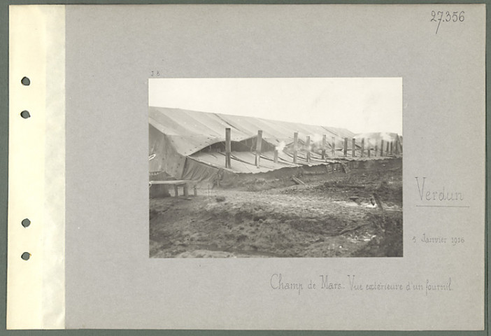 Verdun. Champs de Mars. Vue extérieure d'un fournil