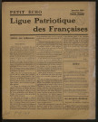 L'Echo de la Ligue patriotique des Françaises - Année 1918