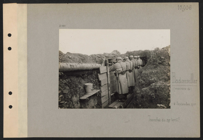 Badonviller (environs de). Tranchée du 39e territorial