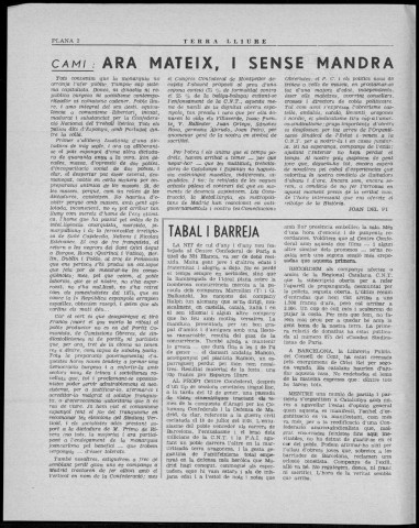 Terra Lliure (1976 : n° 25-34). Sous-Titre : Butlletí de la Regional Catalana C.N.T [puis] Butlletí interior de l'Agrupació Catalana C.N.T. (Exterior)