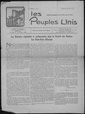 Coupures de presse. Fédération européenne, 1907-1930