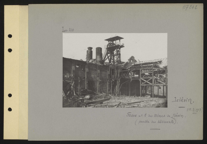 Liévin. Fosse n° 1 des mines de Liévin. Partie des bâtiments