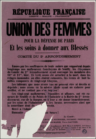 Union des femmes pour la défense de Paris et les soins aux blessés