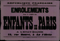 Enrôlements pour le corps des Enfants de Paris