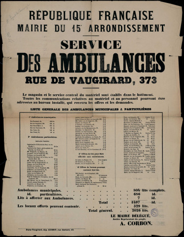 Service des ambulances