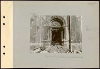 Reims. Eglise Saint-André. Façade sud ; portail bombardé