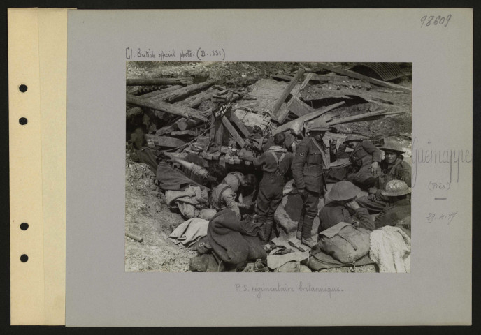 Guémappe (près). PS régimentaire britannique