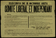 Elections du 8 octobre 1871 : Comité libéral et indépendant