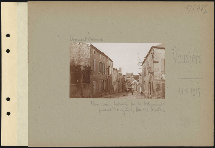 Vouziers. Une rue baptisée par les Allemands pendant l'occupation "Rue de Breslau"