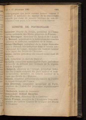 Décembre 1909 - Bulletin officiel de la Ligue des Droits de l'Homme