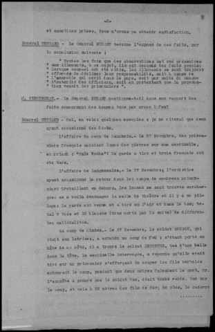 Conseil supérieur de guerre (CSG), dimanche 12 janvier 1919 à 14h30. Sous-Titre : Conférences de la paix