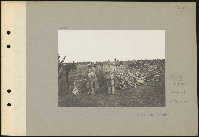 Auve (région d'), Camp Joffre. Prisonniers allemands