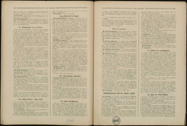 09.- Cahiers des droits de l'homme (CDH). 10 mai 1921. "L'affaire Maupas à la Chambre." Sous-Titre : Dossier Blanche Maupas
