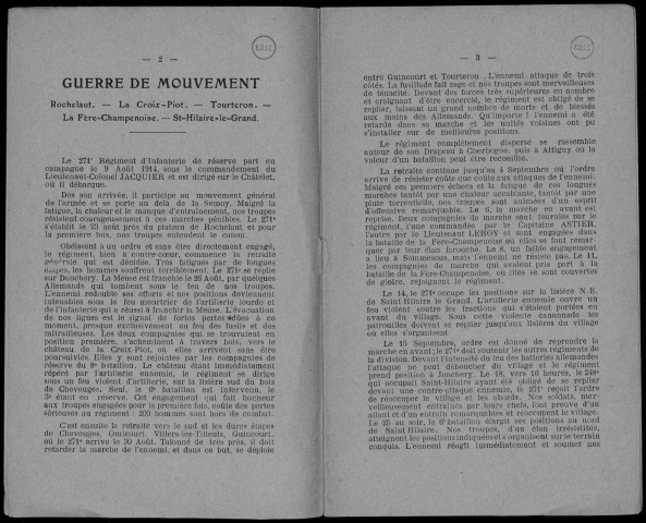 Historique du 271ème régiment d'infanterie